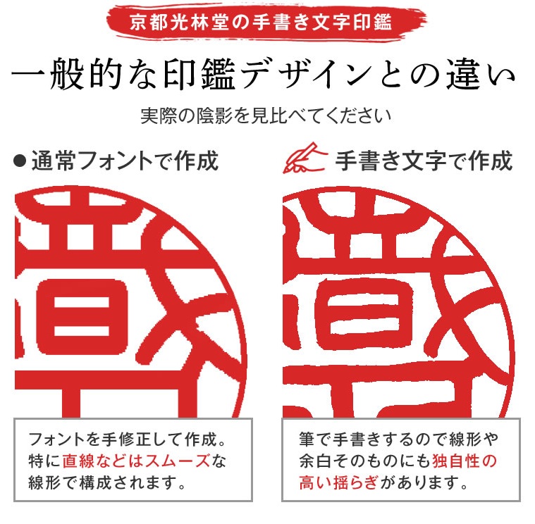 手書き印鑑とPCデザイン印鑑の違い