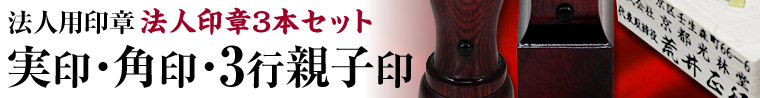 3本セット 実印・角印・3行親子印